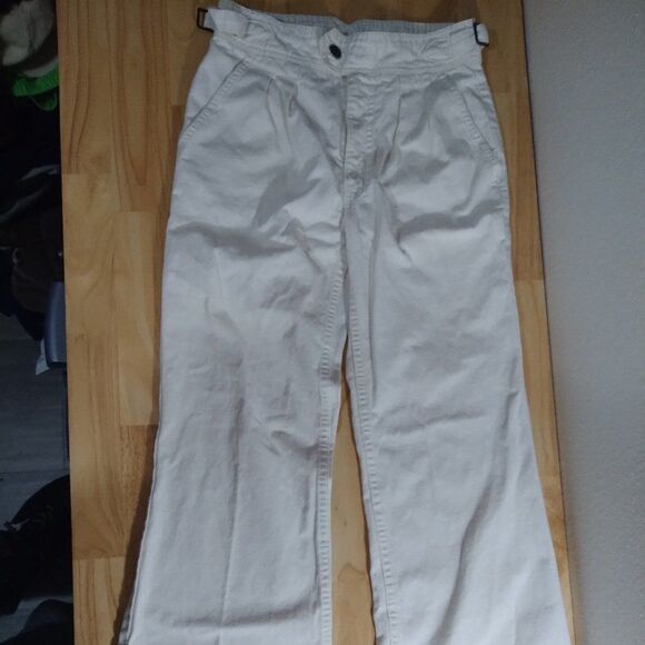 Vintage 70s Levi's White Denim Flare Bell Bottom High Waist Jeans - Picture 3 of 11